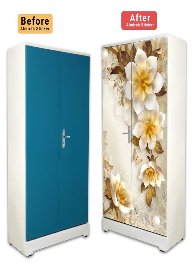 Decor1ders ملصقات ورق جدران للخزائن من ديكور1درز لتزيين المنزل، مقاس (213 × 99) سم، ملصق ورق جدران للخزائن للأبواب، ورق جدران من الفينيل PVC، ورق جدران للخزائن، ملصقات لاصقة ذاتية عادية للخزائن (مجموعة من قطعة واحدة) - Image 3